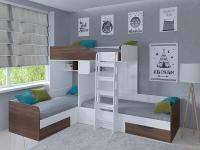 Кровать двухъярусная ТРИО Белый