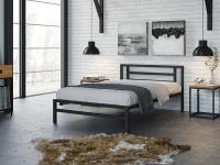Металлическая односпальная кровать Титан 120 Серый