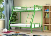 Металлическая двухъярусная кровать Радуга Зеленый