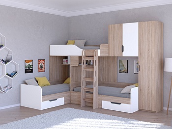 Трехместная кровать ТРИО/2 Сонома