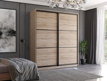 Шкаф-купе ВЕРОНА мод. 4 Сонома/Черный