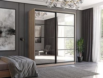 Шкаф-купе ВЕРОНА мод. 17 Сонома/Черный