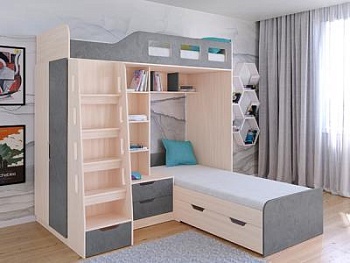 Кровать двухъярусная АСТРА 4 Дуб молочный