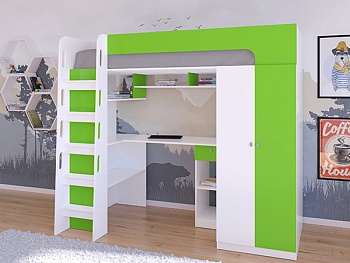 Кровать чердак АСТРА 10 Белый