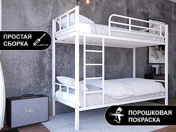 Двухъярусная металлическая кровать Фаворит Белый