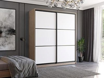 Шкаф-купе ВЕРОНА мод. 23 Сонома/Черный