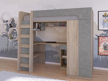 Кровать чердак АСТРА 10 Сонома